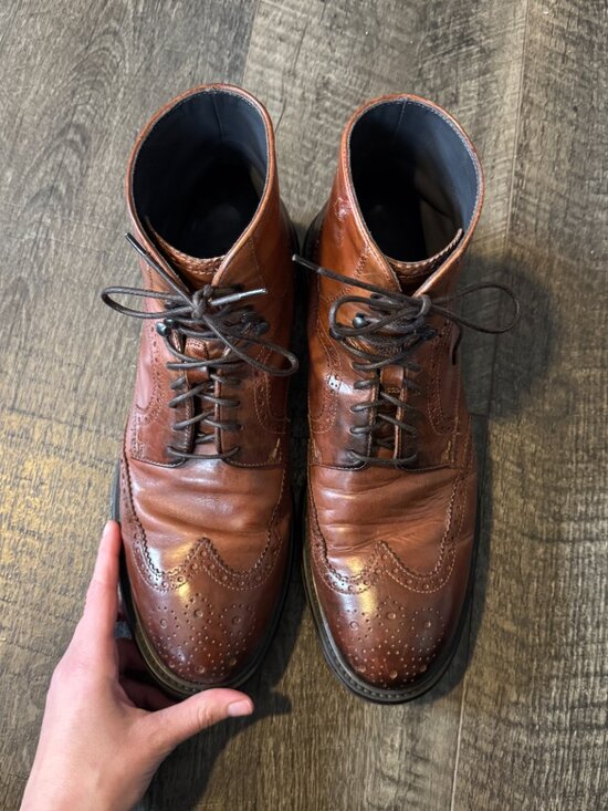 Adam Derrick/To Boot New York Cognac Leather Wingtip Ankle Boots, Size 10 main image 10